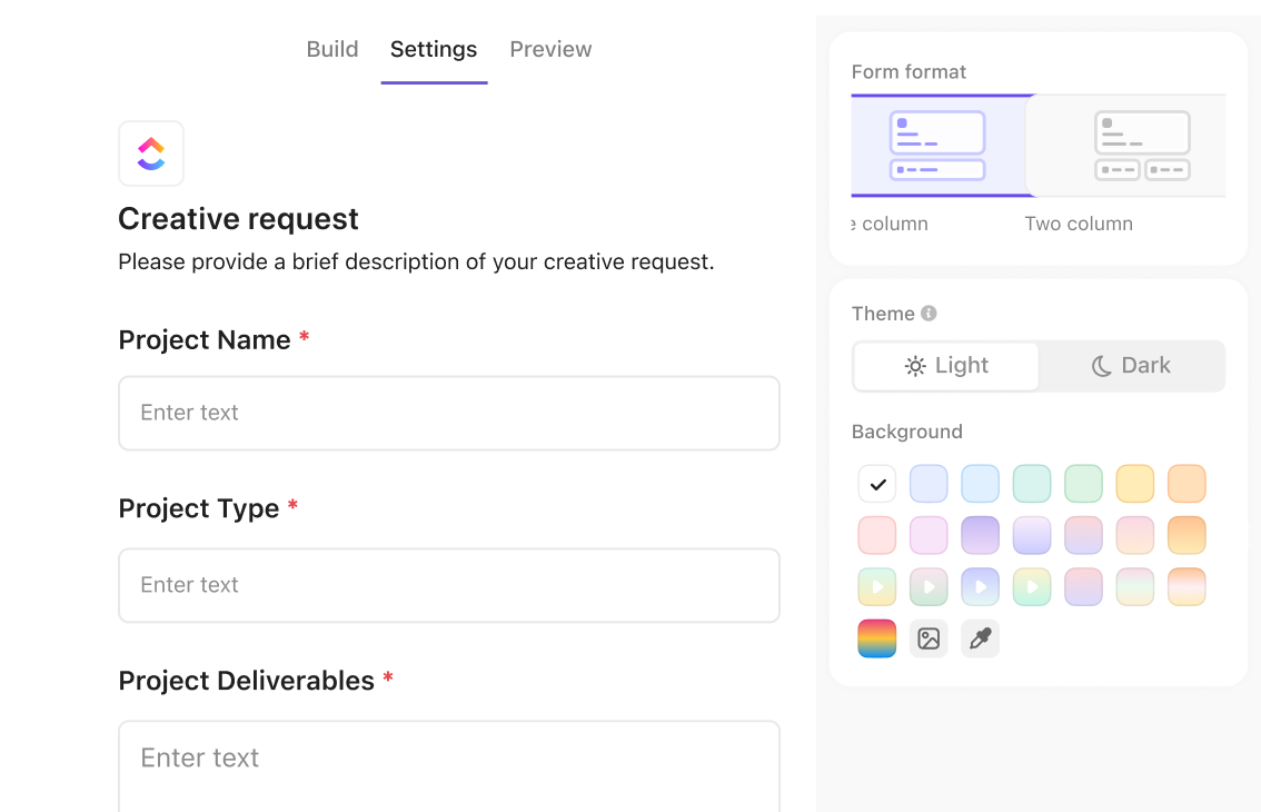 Forms view